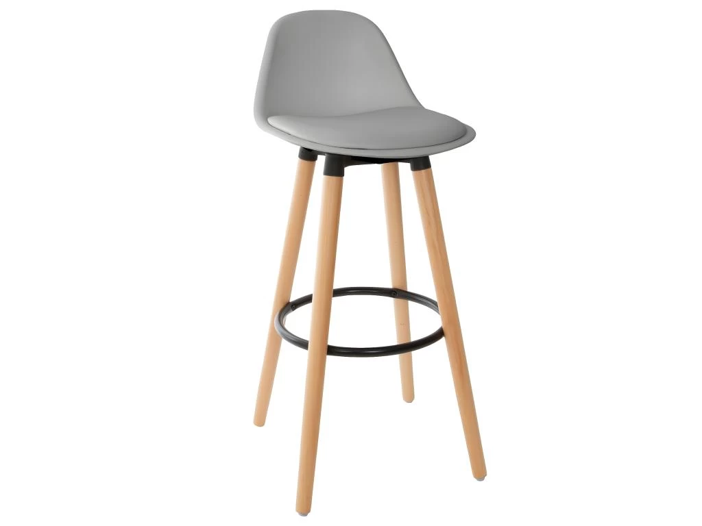 Tabouret De Bar Confortable Assise Grise Et Pieds En Bois H 92 Cm 3 Tabouret De Bar Confortable Assise Grise Et Pieds En Bois H 92 Cm