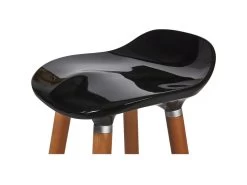 OSLO Lot De 2 Tabourets De Bar Noir Laque + Pieds Hetre Massif - Contemporain - L 39 X P 40 Cm -Vous savez quand c'est un magasin de meubles. tabouret haut 13476625