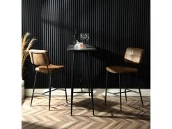 Lot De 4 Tabouret De Bar Industriel Avec Dossier Et Repose-pieds, Siège Rembourrés Marron -Vous savez quand c'est un magasin de meubles. tabouret haut 13582659