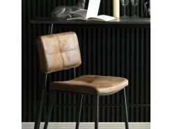 Lot De 4 Tabouret De Bar Industriel Avec Dossier Et Repose-pieds, Siège Rembourrés Marron -Vous savez quand c'est un magasin de meubles. tabouret haut 13582663