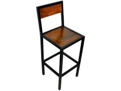 FACTORY - Chaise Haute En Acier Et Bois 80 Cm