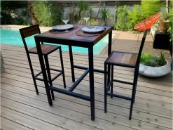 FACTORY - Chaise Haute En Acier Et Bois 80 Cm -Vous savez quand c'est un magasin de meubles. tabouret haut 14011129