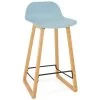 Tabouret De Bar Design "Toki" 87cm Bleu & Naturel