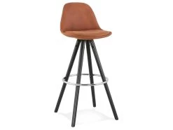 Tabouret De Bar "Caneo" 97cm Marron & Noir