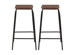 Lot De 2 Tabourets De Bar "Wetumpka" 69cm Noir