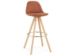 Tabouret De Bar Scandinave "Miro" 97cm Marron & Naturel