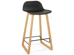 Tabouret De Bar Design "Toki" 87cm Noir & Naturel