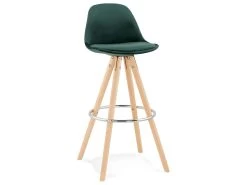 Tabouret De Bar Scandinave "Miro" 97cm Vert & Naturel