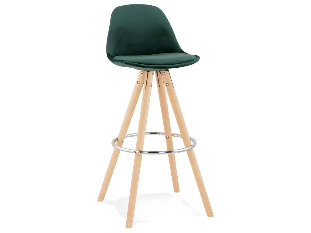 Tabouret De Bar Scandinave "Miro" 97cm Vert & Naturel 3 Tabouret De Bar Scandinave "Miro" 97cm Vert & Naturel