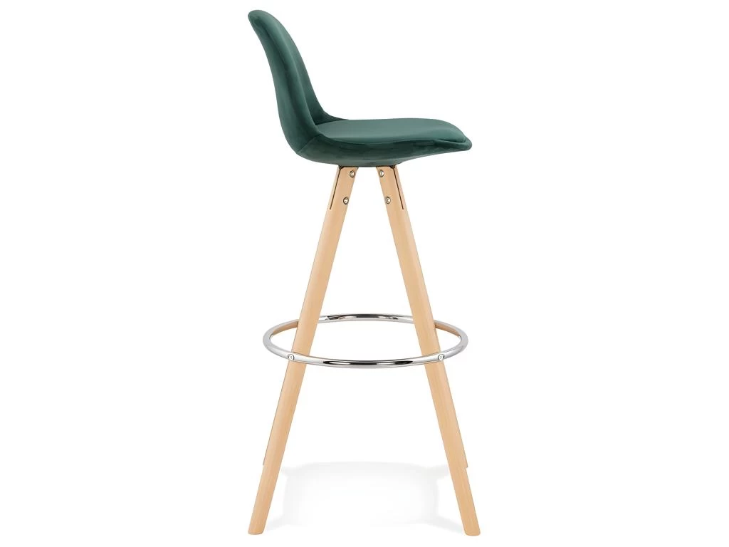 Tabouret De Bar Scandinave "Miro" 97cm Vert & Naturel 5 Tabouret De Bar Scandinave "Miro" 97cm Vert & Naturel – Image 3