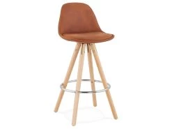 Tabouret De Bar Scandinave "Miro" 87cm Marron & Naturel
