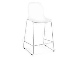 Tabouret De Bar "Zeland" 101cm Blanc & Chromé