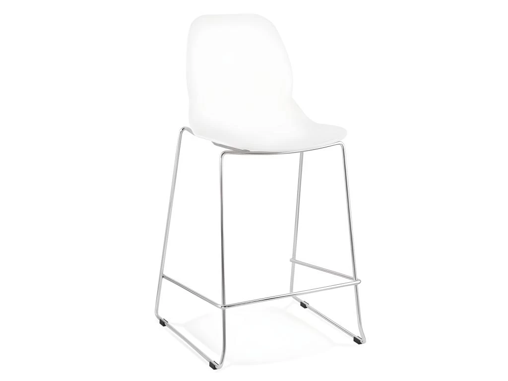 Tabouret De Bar "Zeland" 101cm Blanc & Chromé 3 Tabouret De Bar "Zeland" 101cm Blanc & Chromé
