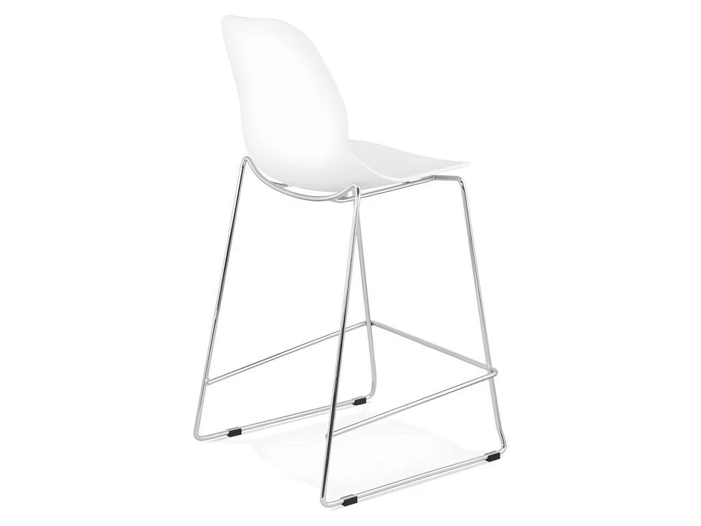 Tabouret De Bar "Zeland" 101cm Blanc & Chromé 6 Tabouret De Bar "Zeland" 101cm Blanc & Chromé – Image 4