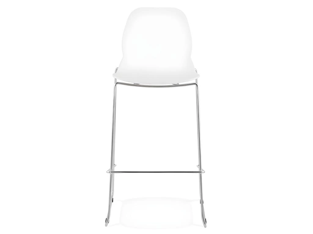 Tabouret De Bar "Layvin" 111cm Blanc & Chromé 4 Tabouret De Bar "Layvin" 111cm Blanc & Chromé – Image 2
