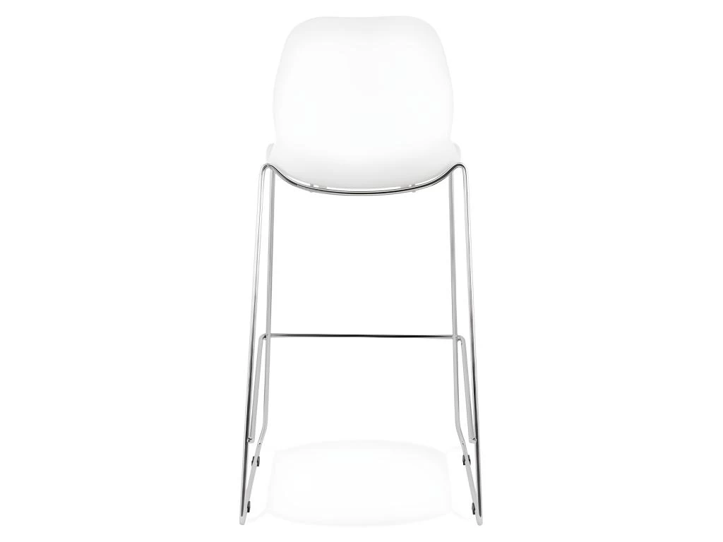 Tabouret De Bar "Layvin" 111cm Blanc & Chromé 7 Tabouret De Bar "Layvin" 111cm Blanc & Chromé – Image 5