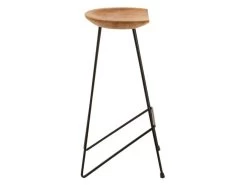Chaise De Bar En Teck "Scanda" 77cm Naturel & Noir -Vous savez quand c'est un magasin de meubles. tabouret haut 14130571