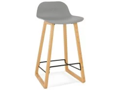 Tabouret De Bar Design "Toki" 87cm Gris & Naturel