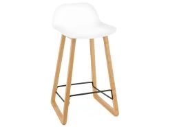 Tabouret De Bar "Sliven" 86cm Blanc & Naturel