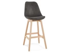 Tabouret De Bar Design "Vars" 113cm Gris & Naturel