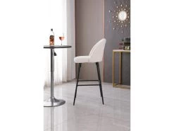 Lot De 2 Tabourets De Bar En Métal Et Bouclettes Blanches -Vous savez quand c'est un magasin de meubles. tabouret haut 14209975