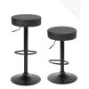 KAYELLES Lot De 2 Tabourets Bar Rond Réglable En Hauteur Et Pivotant - YO (Noir Intégral)