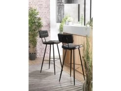 AUGUSTIN - Lot De 2 Tabourets De Bar James Noir Hauteur D'assise 80cm