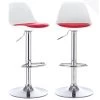 KAYELLES Lot De 2 Tabourets De Bar Design Réglable Pivotant SIG (Blanc-rouge)