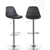 KAYELLES Lot De 2 Tabourets De Bar Design Réglable Pivotant SIG (Noir)