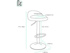 KAYELLES Lot De 2 Tabourets De Bar Et Cuisine Design SATI (Noir) -Vous savez quand c'est un magasin de meubles. tabouret haut 14735113
