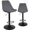 Lot De 2 Chaises De Bar Grises Velours Design SOSA (gris) -Vous savez quand c'est un magasin de meubles. tabouret haut 17615589