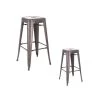 Duo De Tabourets Métal Argent - DREIFUS -Vous savez quand c'est un magasin de meubles. tabouret haut 17631983