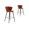 Duo De Chaises De Bar Arrondies Velours Terracotta - BOLUP -Vous savez quand c'est un magasin de meubles. tabouret haut 18001927