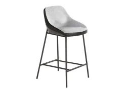 Tabouret En Tissu Et Croûte De Cuir écologique Avec Pieds En Acier 4100 ANGEL CERDA