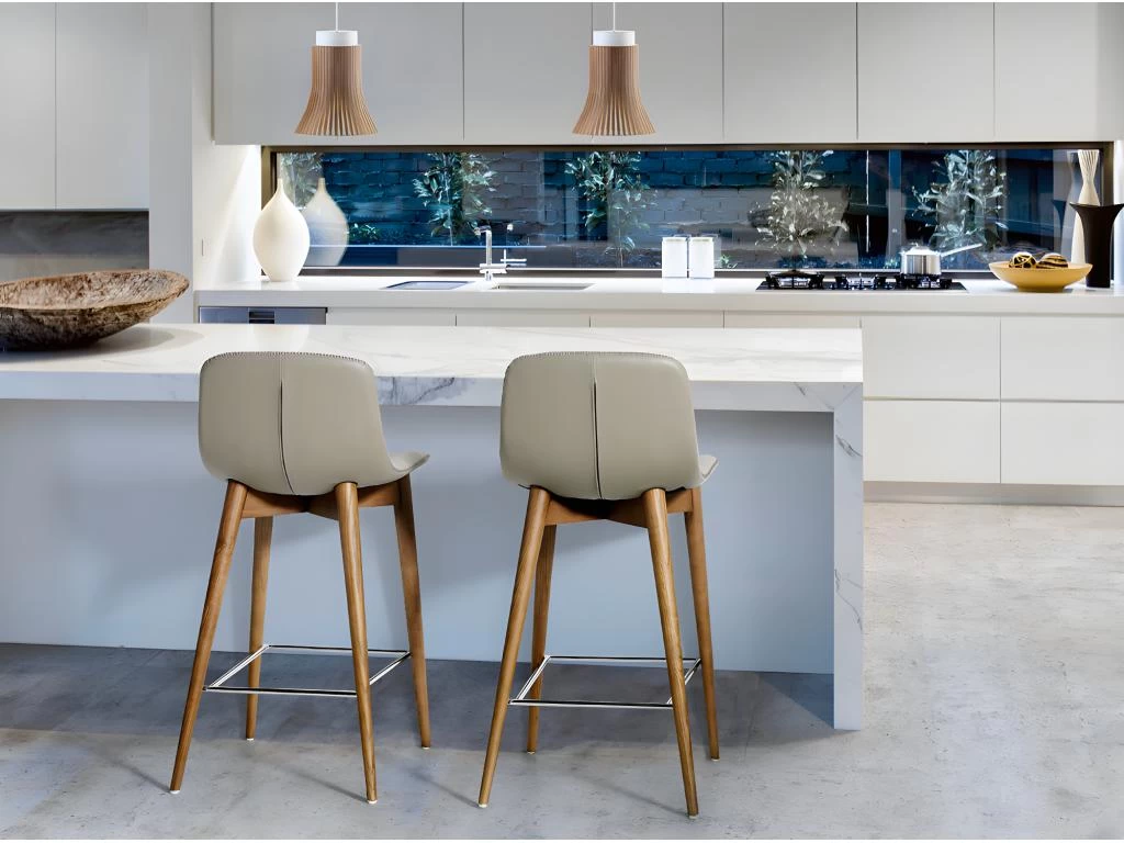 Tabouret En Croûte De Cuir Et Bois Noyer 4044 ANGEL CERDA 5 Tabouret En Croûte De Cuir Et Bois Noyer 4044 ANGEL CERDA – Image 3