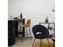 KONAE - Lot De 6 Tabourets De Bar En Velours Côtelé Ocre -Vous savez quand c'est un magasin de meubles. tabouret haut 19125375