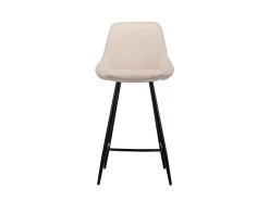 Lot De 2 Tabourets De Bar En Velours Côtelé Et Métal Noir - Crème - MASURIE -Vous savez quand c'est un magasin de meubles. tabouret haut 19389373