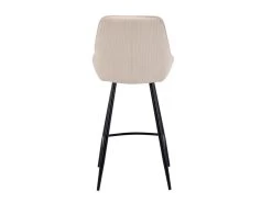 Lot De 2 Tabourets De Bar En Velours Côtelé Et Métal Noir - Crème - MASURIE -Vous savez quand c'est un magasin de meubles. tabouret haut 19389375