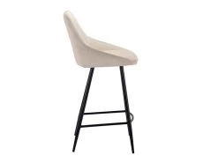 Lot De 2 Tabourets De Bar En Velours Côtelé Et Métal Noir - Crème - MASURIE -Vous savez quand c'est un magasin de meubles. tabouret haut 19389379