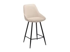 Lot De 2 Tabourets De Bar En Velours Côtelé Et Métal Noir - Crème - MASURIE -Vous savez quand c'est un magasin de meubles. tabouret haut 19389381