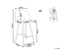 Lot De 2 Chaises De Bar En Velours Noir FALTON -Vous savez quand c'est un magasin de meubles. tabouret haut 19841907