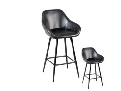 Duo De Tabourets De Bar Noir - HYS - L 52 X L 52 X H 90 Cm