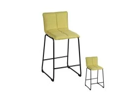Duo De Tabourets De Bar Vert Tissu/Métal - GANR - L 41 X L 45 X H 93 Cm