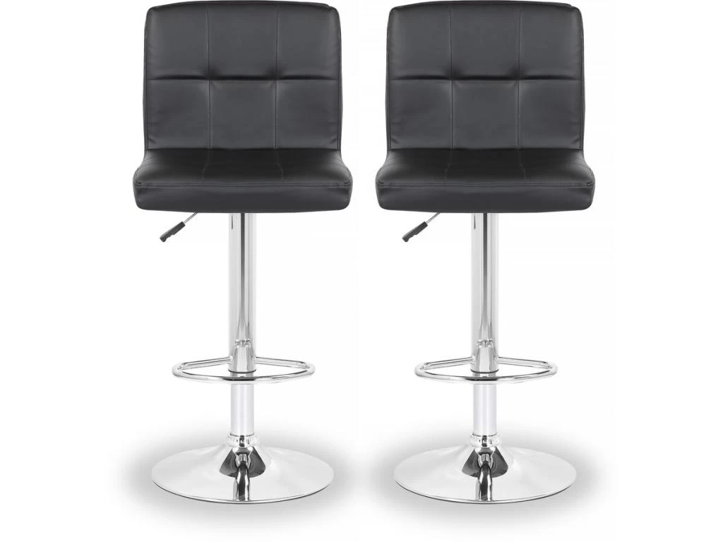 Lot De 2 Tabourets De Bar "Manhattan" - Noir 3 Lot De 2 Tabourets De Bar "Manhattan" - Noir