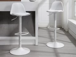 Lot De 2 Tabourets De Bar En Polypropylène Et Métal - Blanc - XAFY 13 Lot De 2 Tabourets De Bar En Polypropylène Et Métal - Blanc - XAFY -Vous savez quand c'est un magasin de meubles. tabouret haut 21014093