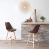 Lot De 2 Tabourets Scandinaves SVEN Marron Avec Coussin - HAPPY GARDEN -Vous savez quand c'est un magasin de meubles. tabouret haut 21838859