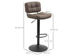 Lot De 2 Tabourets De Bar Vintage KOALA Marron -Vous savez quand c'est un magasin de meubles. tabouret haut 21987129