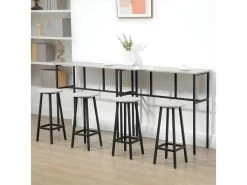 Ensemble Bar 2 Tables Et Tabourets COOKSTOWN Gris Et Noir 10 Ensemble Bar 2 Tables Et Tabourets COOKSTOWN Gris Et Noir -Vous savez quand c'est un magasin de meubles. tabouret haut 21987141