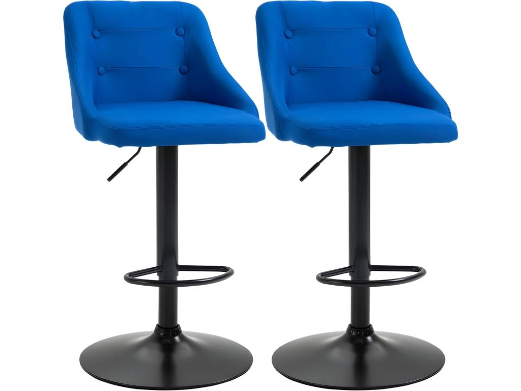 Lot De 2 Tabourets De Bar BRIGGAN Bleu électrique 3 Lot De 2 Tabourets De Bar BRIGGAN Bleu électrique