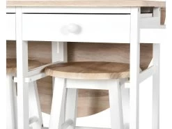 Ensemble Table De Bar Et 2 Tabourets GLASGOW Blanc Et Bois -Vous savez quand c'est un magasin de meubles. tabouret haut 21987211